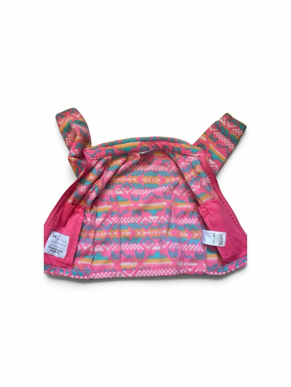 Columbia Aztec Fleece Zip Up Jacket Sz 2T bright Hike Travel Cozy